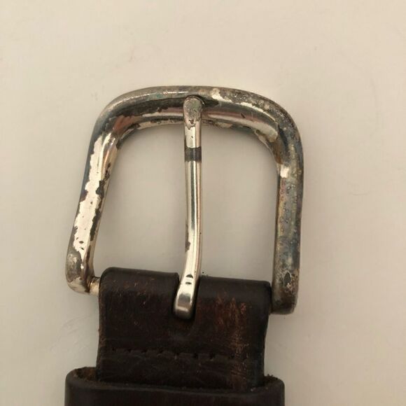 Fossil brown leather belt with square buckle - Picture 4 of 8